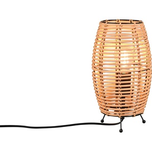 TRIO Leuchten Schreibtischlampe Inga, Ein-/Ausschalter, ohne Leuchtmittel, warmweiß - kaltweiß, Tischleuchte aus Rattan Korbgeflecht Optik exkl 1xE27, Schnurschalter