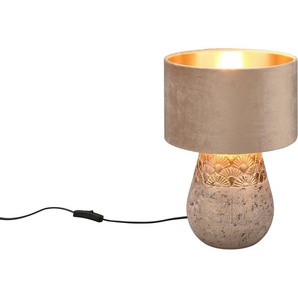 Reality Leuchten Schreibtischlampe Kiran, Ein-/Ausschalter, ohne Leuchtmittel, warmweiß - kaltweiß, Keramik Tischleuchte mit Samtschirm Schnurschalter exkl 1xE27 max 60W