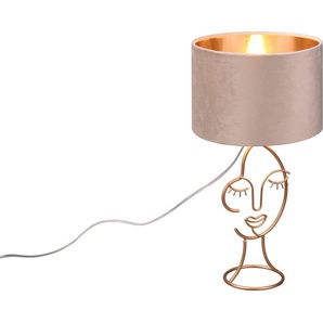 Reality Leuchten Schreibtischlampe Mary, Ein-/Ausschalter, ohne Leuchtmittel, warmweiß - kaltweiß, Deko Tischleuchte Gesicht Schnurschalter exkl 1xE27 max 60W Höhe 45cm