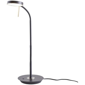 Trio Leuchten Schreibtischleuchte Monza, Schwarz, Kunststoff, Metall, F, 46x57 cm, 4-fach schaltbar, Flexarm, Lampen & Leuchten, Innenbeleuchtung, Tischlampen, Schreibtischlampen
