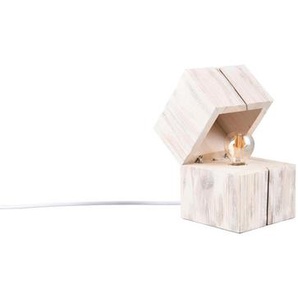 Trio Leuchten Tischleuchte Treasure, Weiß, Holz, 12x16x12 cm, Schnurschalter, Lampen & Leuchten, Innenbeleuchtung, Tischlampen, Tischlampen