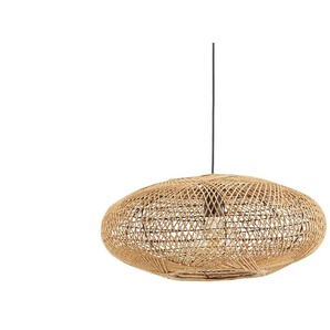 Trio Pendelleuchte  1-flammig  mit Sisal Schirm   ¦ holzfarben ¦ Maße (cm): H: 150  Ø: 52