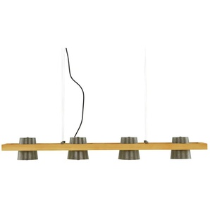 Trio Pendelleuchte 4-flammig Nickel antik mit Pinienholz - holzfarben - Materialmix - 100 cm - 150 cm - cm 21,0 | Möbel Kraft