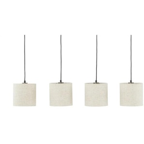 Trio Pendelleuchte 4-flammig Pinienholz/ Stoffschirm - holzfarben - Materialmix - 100 cm - 150 cm - cm 20,0 | Möbel Kraft