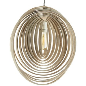 Trio Pendelleuchte mit Holzlamellen   ¦ holzfarben ¦ Maße (cm): H: 150  Ø: 50