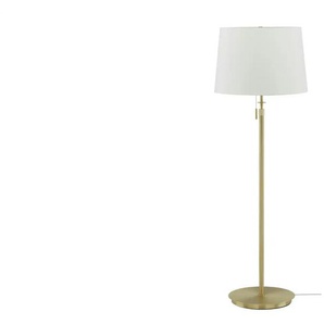 Trio Stehleuchte 3-flammig Messing-matt Stoffschirm weiß - gold - Materialmix - 180 cm - 46.3 | Möbel Kraft