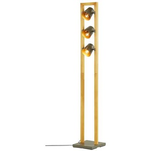 Trio Stehleuchte 4-flammig Nickel antik/Pinienholz - holzfarben - Materialmix - 25 cm - 150 cm - cm 25,0 | Möbel Kraft