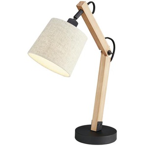 Trio Tischleuchte mit Holzfuß ¦ braun ¦ Maße (cm): H: 43