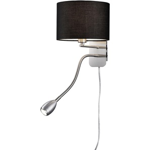 TRIO Wandleuchte Hotel 271170202 Nickel matt, Schirm schwarz, 1 x 3,1W LED, 310 lm, 3000K, 1 x E14