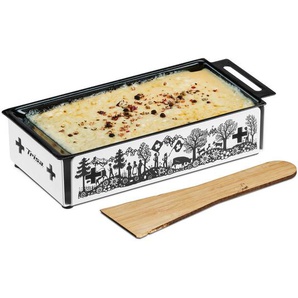 Trisa Electronics Raclette-Grill, Weiß, Metall, 10x5 cm, Fsc, antihaftbeschichtete Raclette-Pfännchen, rutschfeste Füße, Küchengeräte, Tischgrills & Fondues, Raclette-Grills