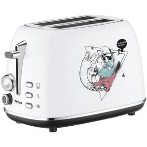 Trisa Electronics Toaster, Weiß, Metall, 28x18 cm, RoHS, Fsc, Krümelschublade, Auftaufunktion, Schnellstoppfunktion, Küchengeräte, Toaster