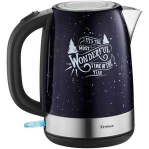 Trisa Electronics Wasserkocher, Dunkelblau, Metall, 1,7 L, 15x22 cm, RoHS, Fsc, Reach, automatische Abschaltung, 360°-Sockel, Anti-Rutsch-Füße, ergonomischer Griff, abgedecktes Heizelement, Kaffee & Tee, Tee- & Kaffeezubereitung, Wasserkocher