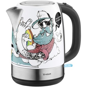 Trisa Electronics Wasserkocher, Weiß, Metall, 1.7 L, 15x22 cm, RoHS, Fsc, Reach, automatische Abschaltung, 360°-Sockel, Anti-Rutsch-Füße, ergonomischer Griff, abgedecktes Heizelement, Beleuchtung, Kaffee & Tee, Tee- & Kaffeezubereitung, Wasserkocher