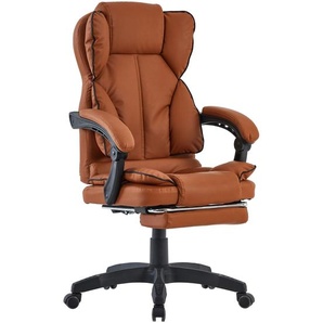 Trisens TS-BS05 Braun - Schwarz Sessel Schreibtischstuhl Bürostuhl Chefsessel Fußstütze