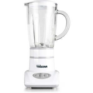 TRISTAR Standmixer BL-4431 Zerkleinerer Edelstahlklingen – Abnehmbarer Behälter 0,45 l weiß Standmixer