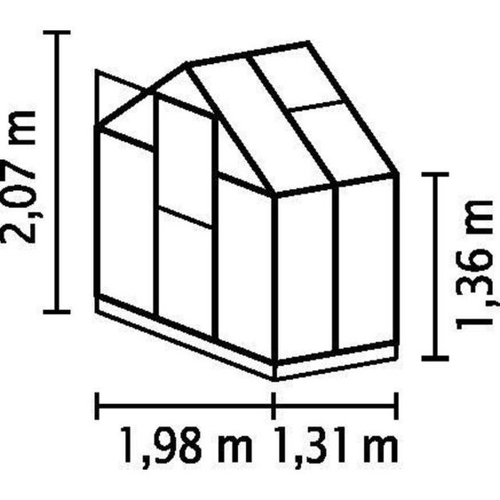 Triton 2500 HKP 4mm, schwarz Vitavia Gewächshaus Treibhaus 1 Dachfenster Anbau