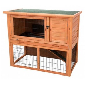 Trixie natura small animal hutch with outdoor run 116  97  63 cm brown