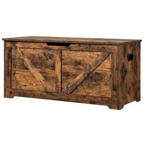 Truhe | braun | Metall,Sperrholz | 100 cm | 46 cm |