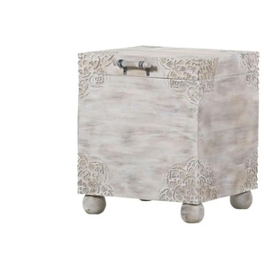 Truhencouchtisch - weiß - Materialmix - 51 cm - 61 cm | Möbel Kraft