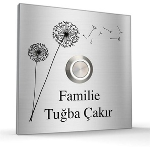 Türklingel Edelstahl 90x90mm Design Klingelplatte Klingelschild Pusti