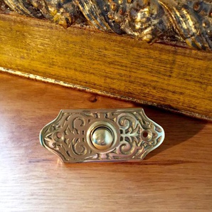 Türklingel fein gearbeitet nach historischem Original, Schelle Messing Klingel