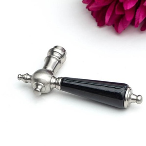 Türklinke, einzeln, schwarzer Ebenholzgriff | Nickel matt