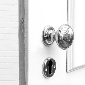 Türknauf Garnitur für Haustüren-drehbar |PZ| Nickel Glanz