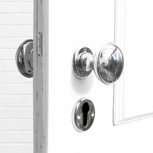 Türknaufpaar-Garnitur für Haustüren-drehbar |PZ| Nickel glanz