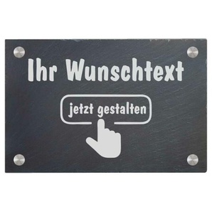 Türschild aus Natur Schiefer 300x200 mm inkl. Beschriftung Frei gestaltbar