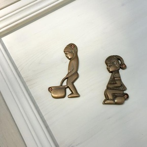 Türschilder WC Toilettentür Schild - Schilder für die Toilette Junge + Mädchen