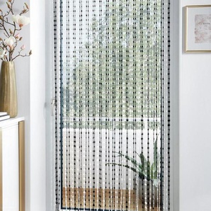 Türvorhang Pearl, locker, Hakenaufhängung (1 St), halbtransparent, Kunststoff, transparent/schwarz, 72 Stränge