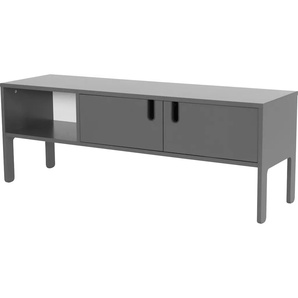 TV-Bank TENZO UNO Sideboards Gr. B/H/T: 137 cm x 50 cm x 40 cm, grau TV-Sideboard TV-Sideboards mit 2 Türen und 1 offenem Fach, Design von Olivier Toulouse By Tenzo