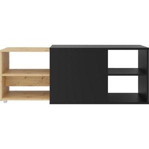 TV-Board FMD Slide Sideboards Gr. B/H/T: 129 cm x 49,2 cm x 39,9 cm, schwarz (schwarz perl, artisan eiche) TV-Lowboards ausziehbar auf 129 cm