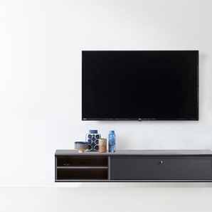 TV-Board HAMMEL FURNITURE Mistral Fernsehschrank, Medienmöbel, Hängend Sideboards Gr. B/H/T: 133 cm x 23 cm x 32,5 cm, glat, weiß (weiß, anthrazit stoff) TV-Lowboards
