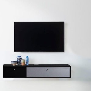 TV-Board HAMMEL FURNITURE Mistral Fernsehschrank, Medienmöbel, Hängend Sideboards Gr. B/H/T: 133 cm x 23 cm x 45 cm, glat, 1, silberfarben (schwarz, silber stoff) TV-Lowboards