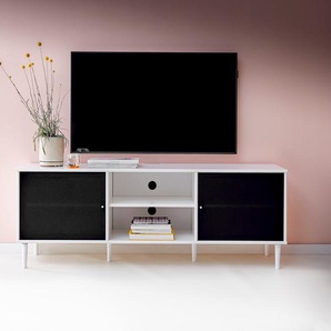 TV-Board HAMMEL FURNITURE Mistral Fernsehschrank, Medienmöbel Sideboards Gr. B/H/T: 161,5 cm x 56 cm x 45 cm, glat, schwarz (weiß, stoff) TV-Lowboards