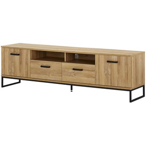 TV Board - holzfarben - Materialmix - 201 cm - 60 cm - cm 44,0 | Möbel Kraft