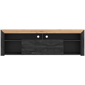 TV-Board HOME AFFAIRE Almeida Sideboards Gr. B/H: 180 cm x 55 cm, Breite 180 cm, grau (carbon) TV-Lowboards