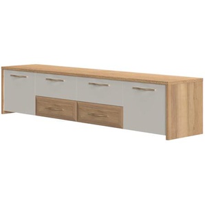 TV-Board HOME AFFAIRE Gala Sideboards Gr. B/H/T: 219 cm x 48 cm x 46 cm, Breite 219, 4, beige (beige, pacific walnuss decor) TV-Lowboards UV lackiert, kratzfest, hochglänzend