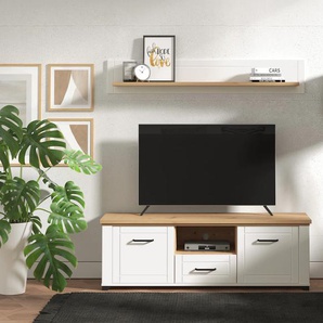 TV-Board HOME AFFAIRE Valencia Sideboards Gr. B/H/T: 147 cm x 47,5 cm x 41 cm, 1, braun (opaque weiß, artisan eiche, weiß matt) TV-Lowboards