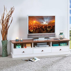 TV-Board HOME AFFAIRE Westerland Sideboards Gr. B/H/T: 180 cm x 41 cm x 46 cm, braun (weiß, braun) TV-Lowboards mit drei Schubladen, Breite 180 cm