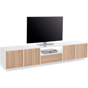 TV-Board INOSIGN bloom Sideboards Gr. B/H/T: 220 cm x 46 cm x 41,4 cm, 1, weiß (weißhg, nuß, car) TV-Lowboards