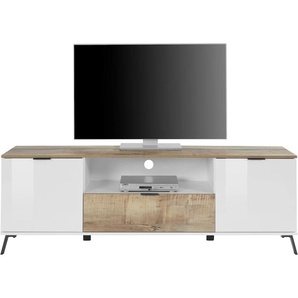 TV-Board INOSIGN CASANOVA Sideboards Gr. B/H/T: 180 cm x 60 cm x 40 cm, 1, weiß (weiß, pereira) TV-Lowboards Breite ca. 180 cm