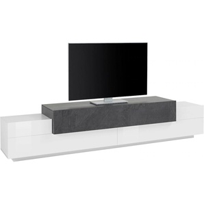 TV-Board INOSIGN Coro Sideboards Gr. B/H/T: 240 cm x 51,6 cm x 45 cm, schwarz-weiß (weiß hochglanz, schieferfarben) TV-Lowboards Breite ca. 240 cm