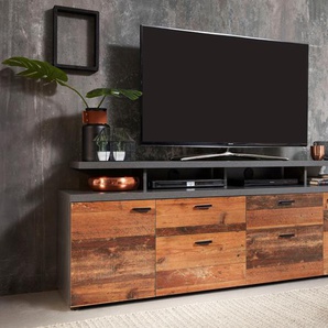 TV-Board INOSIGN Messina Sideboards Gr. B/H/T: 180 cm x 66 cm x 47 cm, 2, grau (old wood matera) TV-Lowboards
