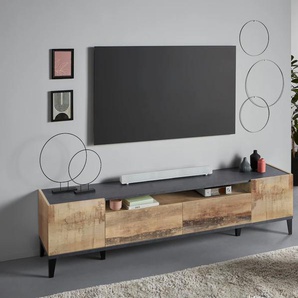 TV-Board INOSIGN sunrise Sideboards Gr. B/H/T: 200 cm x 47 cm x 40 cm, 2, schwarz (ahorn pereira, schiefer) TV-Lowboards