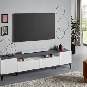 TV-Board INOSIGN sunrise Sideboards Gr. B/H/T: 200 cm x 47 cm x 40 cm, 2, weiß (weißhg, schiefer) TV-Lowboards Breite 200 cm