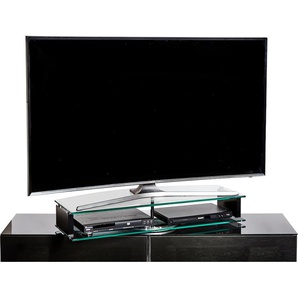 TV-Board JAHNKE Z- DA 90 Sideboards Gr. B/H/T: 90 cm x 14,6 cm x 38 cm, schwarz (klarglas, schwarz, schwarz) TV-Lowboards