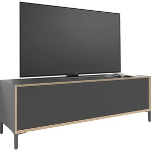 TV-Board MÜLLER SMALL LIVING VERTIKO HIFI Sideboards Gr. B/H/T: 148 cm x 37 cm x 45 cm, schwarz-weiß (anthrazit birke) TV-Lowboards