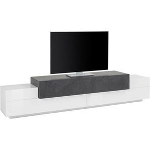 TV-Board TECNOS Coro Sideboards Gr. B/H/T: 240 cm x 51,6 cm x 45 cm, schwarz-weiß (weiß hochglanz, schieferfarben) TV-Lowboards